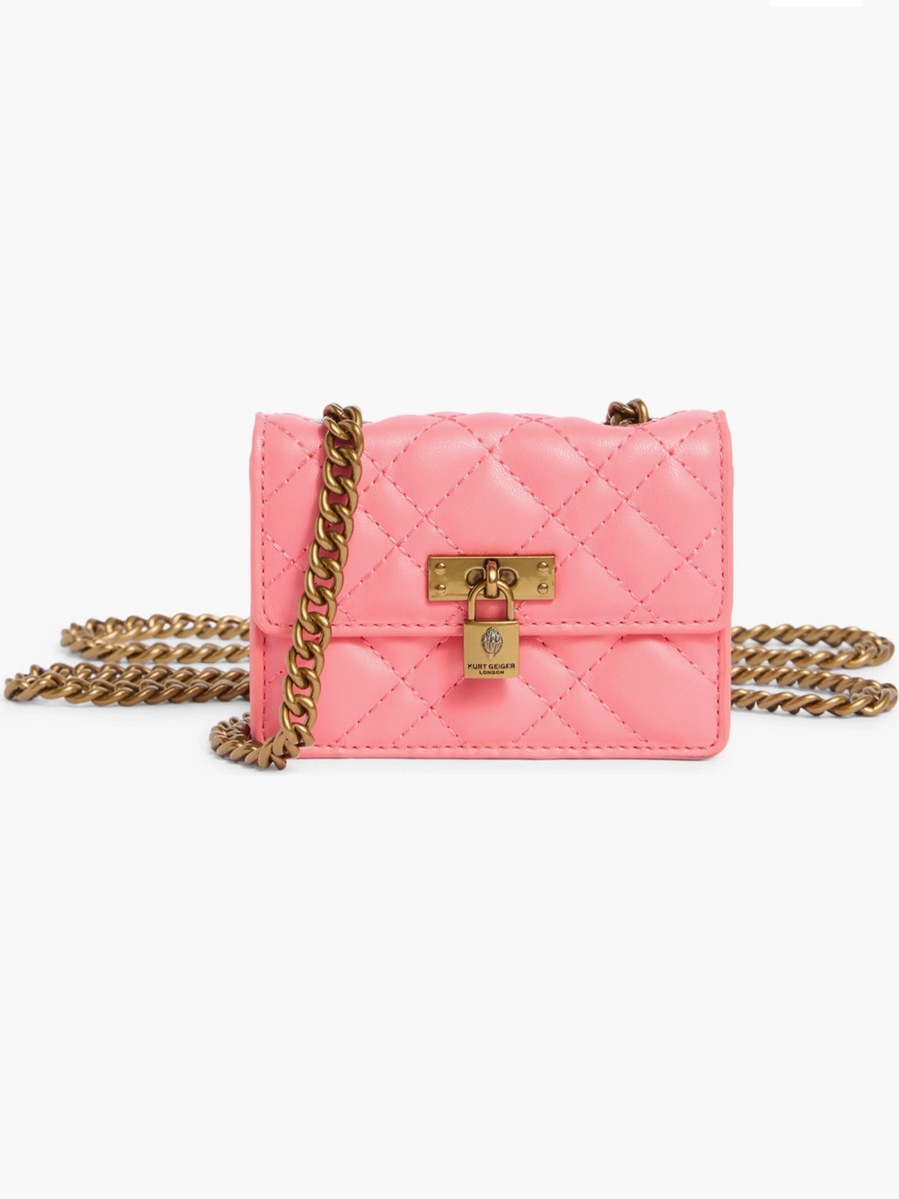 Kurt Geiger Micro Quilted Brixton Chain Shoulder Bag - Box included